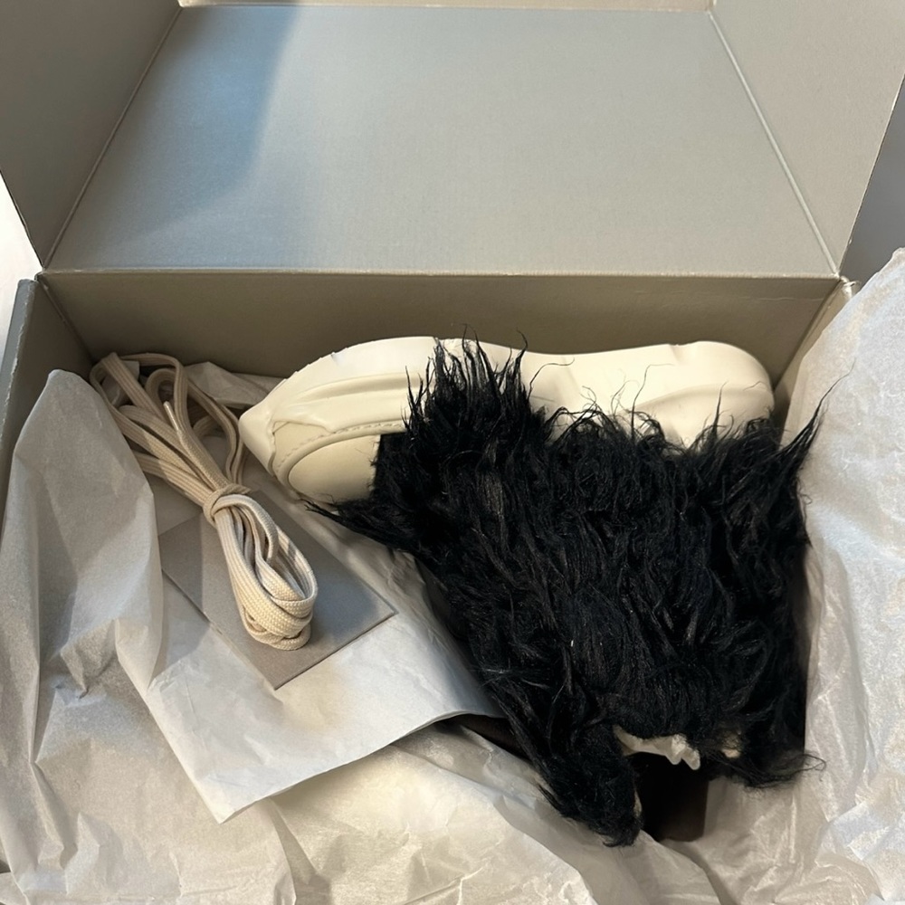 Rick Owens DRKSHDW Abstract Faux Fur Boots